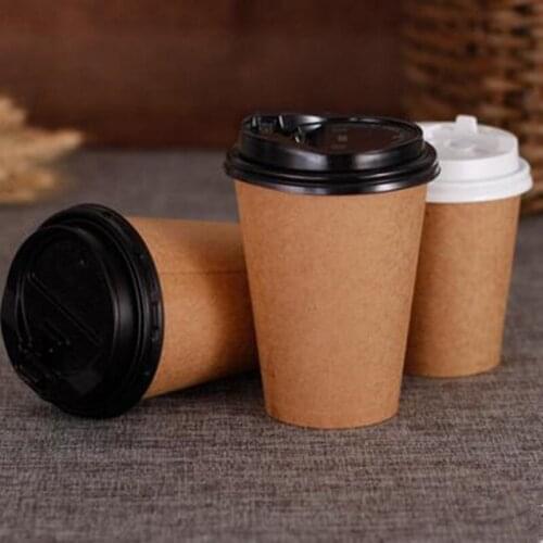 100pcs/pack 8oz Disposable Paper Cup Thick Coffee Cup Milk Cup Hot Drinking Cup Party Supplies