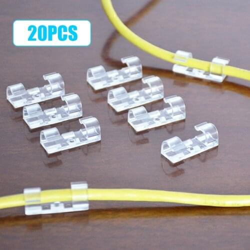 20pcs Self-Adhesive Cable Clips Drop Wire Holder Cord Charging Data Cord Management Organizer Automotive interior fasteners New