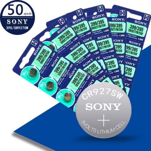 50Pcs For Sony 395 SR927SW 399 SR927W AG7 LR927 1.55V Button Coin Cell Battery Silver Oxide Watch Batteries for Watch