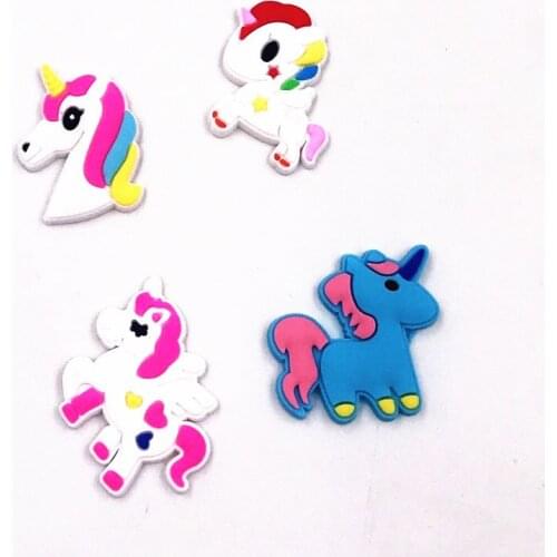 50Pcs Pretty Unicorn PVC Flatback Fit DIY Clothes Accessories Wristband Bookmarks Jewelry Charms Winder Hair Pin Cable Charms