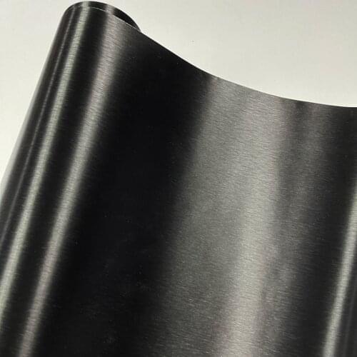 50cmx200/300cm Premium Dark black Brushed Aluminum Vinyl Wrap With Air Release Bubble Free Car Motorbike Sticker Wrapping