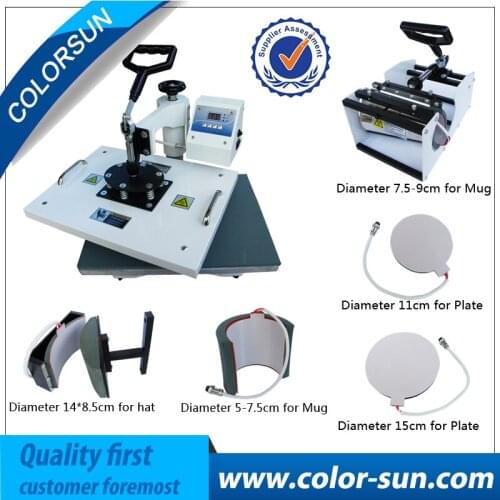 6 in 1 combo heat press machine with CE (silver/black color)