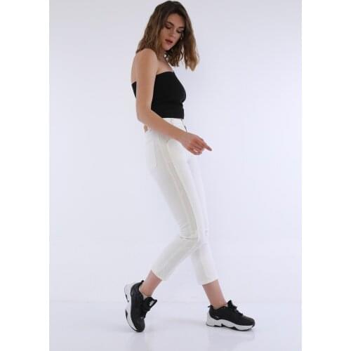 White High Waist Super Skinny Jeans Pant for Women Streetwear Loose Female Denim Jeans Buttons Zipper Ladies Jeans