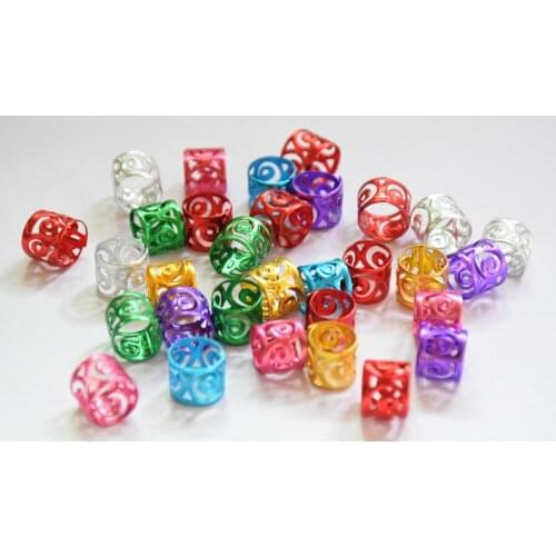 Free Shipping 1000Pcs/Lot Plated Flower Filigree Hair Dreadlock Bead Cuff Clip Adjustable Hair Braid Cuff Dreadlocks 8x9mm Dia