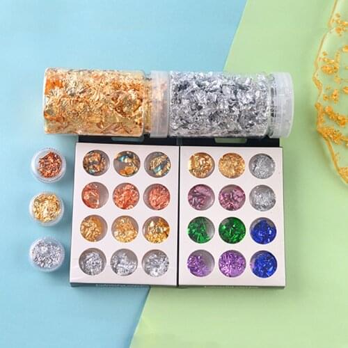 Shiny Gold Leaf Flake Resin Mold Fillings Art Decor Gold Foil Filling Materials Gilding Jewelry Making Decor Accessory
