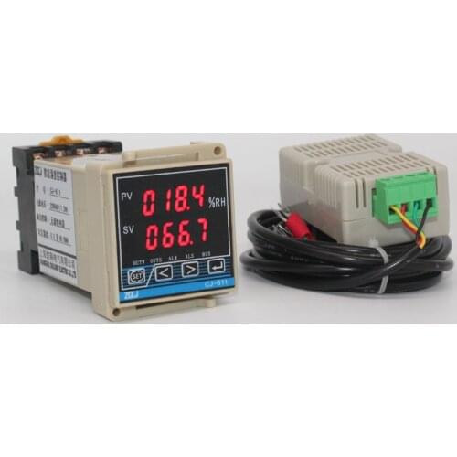 Din Hygrometer 0-99.9%RH humidity controller with 2.5m humidity sensor relay output