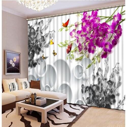 Factory diret sale Fashion 3d curtains flower 3D Window Curtains For Bedding room Office Hotel decorateh Rideaux Custom Any Size