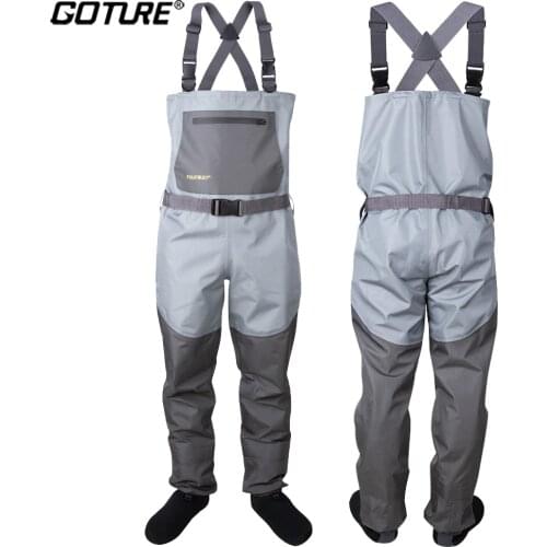Goture Bootfoot Chest Fishing Waders Breathable 100% Waterproof Wader for Fly Fishing Hunting S M L XL XXL Fishing Accessories