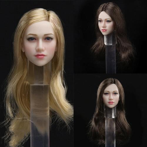 Fire Girl Toys FG076 A/B/C 1/12 Scale European Beauty Anna Long Hair Head Sculpt Carved Accessory Model for 6 inches Body