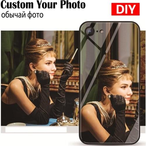 JURCHEN Custom Glass Phone Case For iPhone 12 Mini 11 Pro Max SE 2020 8 7 6Plus Case Customized For iPhone X10 XR XS Cover Photo