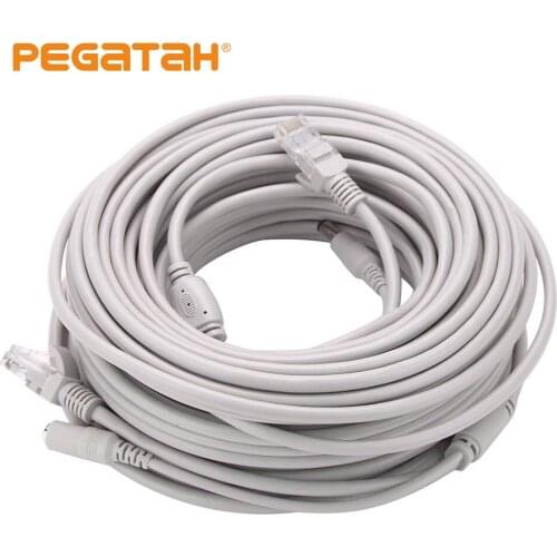 CCTV Cable RJ45 for video surveillance cable camera Ethernet Network DC Power 2 in 1 Network Extension Lan 5/10/20/30m IP Camera