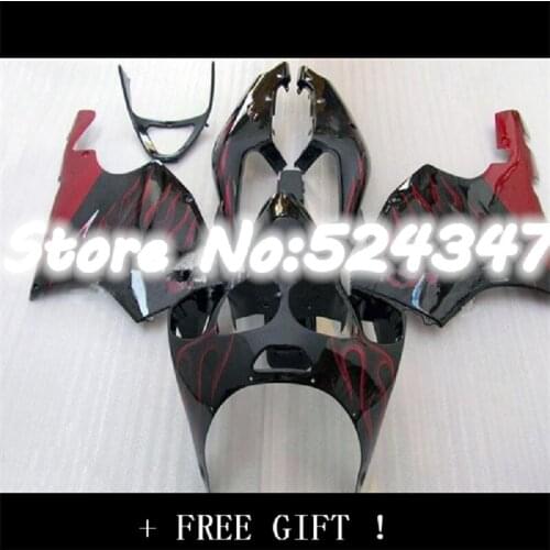 Free Custom red Black For Kawasaki ZX7R 96 97 98 99 00 01 02 03 ZX 7R ZX636 ZX-7R 96-03 ABS Fairing Kit