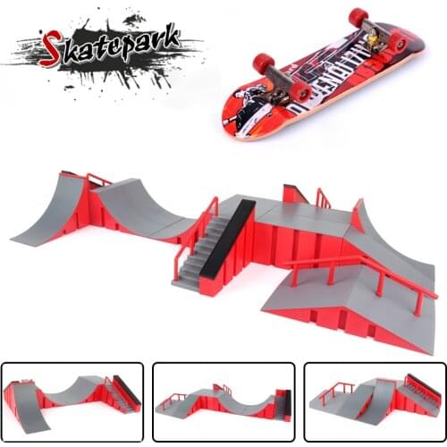 Mini Skateboard Toy Skate Park For TechDeck Fingerboard Skateboard Ramps Fingerboard Ultimate Park Training Board Toys for Kids
