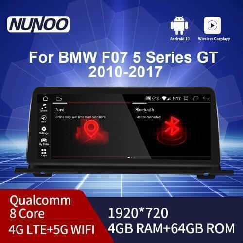 Nunoo 12.3 Inch 8 Core Android 10 Radio Carplay Wifi Multimedia Touch Screen Navigation For BMW 5 Series Gt F07 2011-2017 Car