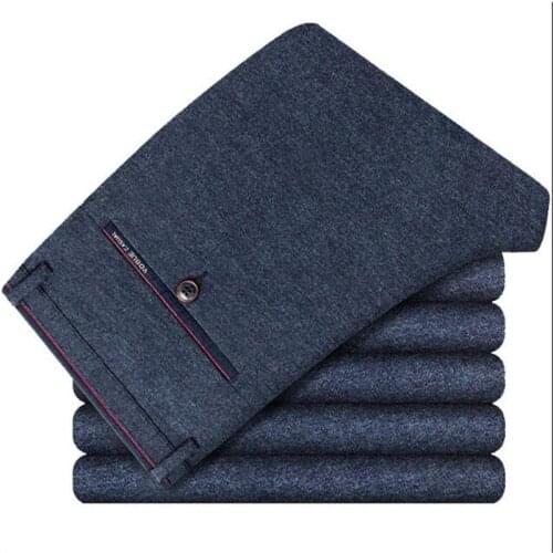 2020 Men Leisure Suit Pants Spring Autumn Mens Dress Pants Straight Business Office Man Formal Slim Fit Pants Classic Trousers