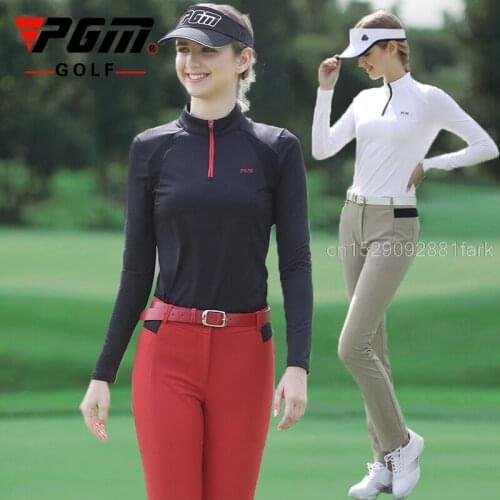 2021 New Golf Clothes Women Long-Sleeved Ice Silk Golf T-Shirts Korean Version Slim Fit T-Shirt Breathable Sports Jersey