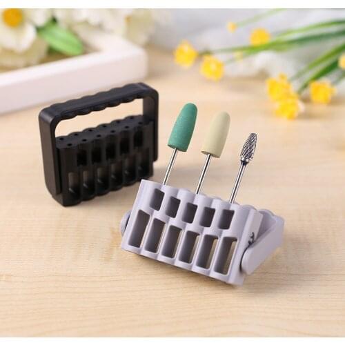 12 Holes Nail File Drill Bits Holder Display Container Organizer Nail Art Tools Desktop Organizer Holder Manicure