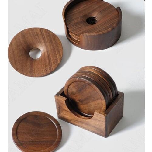 Simplicity Walnut Insulation Pads Coffee Table Desktop Saucer Afternoon Tea Cake Showcase Plate Dining Table Heat Protection Pad