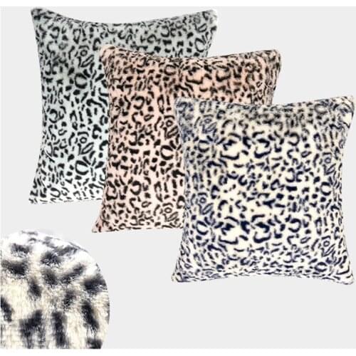 European And American Simple Rabbit Plush Leopard Print Pillowcase, Bedside Sofa, Car Cushion, High-Quality Home Textiles