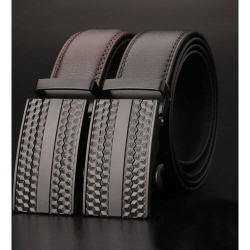 Real leather belt automatic buckle Mens business youth leather belt leisure belt PY126