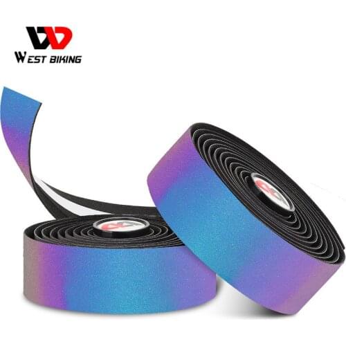 WEST BIKING 2PCS Bicycle Handlebar Tape Reflective EVA Anti-slip Cycling MTB Bike Handlebar Belt Cork Wrap Strap