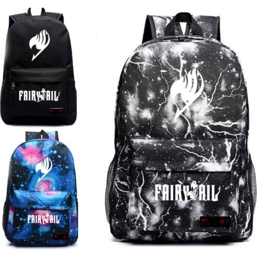 Anime FAIRY TAIL Schoolbag Student Backpack Teenagers Book Bags Travel Laptop Satchel Cartoon Rucksack New Gifts for Boys Girls