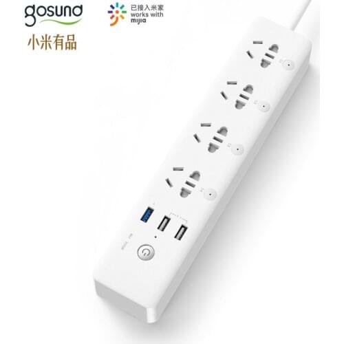 Youpin Gosund Smart Power Strip CP5WIFI version voice control Mijia APP remote control timing switch with 4 Outlets &3 USB Charg
