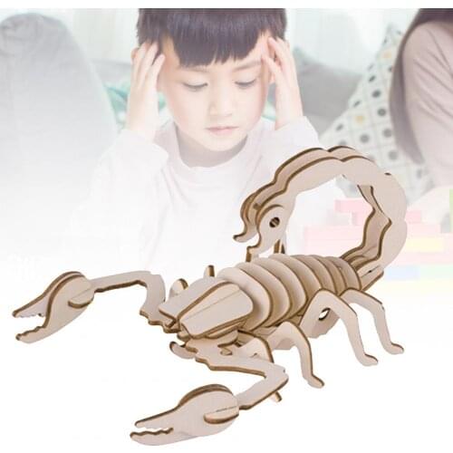 Insects Assembled Puzzle Handmade Educational Toys Wooden Manual Insects 3D Puzzle for Kids