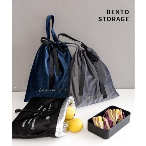 Lunch-Bag Simple and elegant fashion velvet insulation lunch box insulated lunch box shopping bag