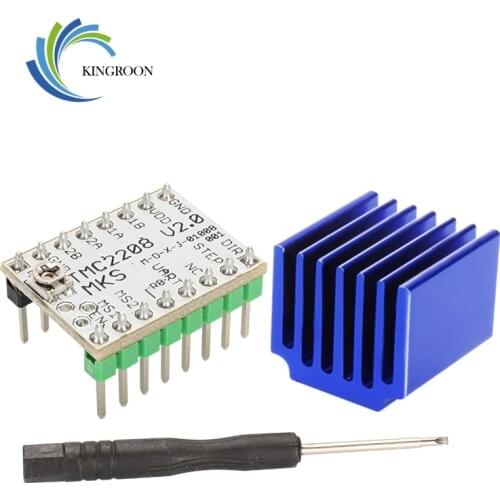 4Pcs Super Silent TMC2208 V2.0 Stepper Motor Driver Module Heat Sink For 3D Printer Mainboard Aim VS TMC2100 add 1Pc Screwdriver