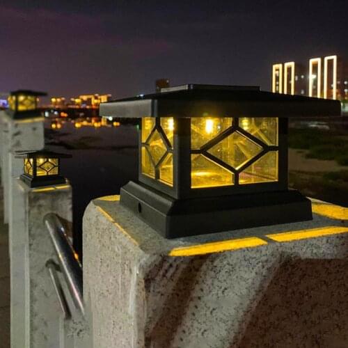 Solar Light LED Column Head Light Outdoor Waterproof Villa Landscape Light Gate Light Household Fence Garden Light