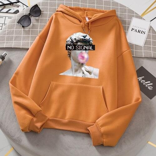 Statue Of David Bubble Gum Printing Sweatshirt Women Warm Crewneck Hooded Autumn Oversize Hoodies Fashion Casual Man Streetwear
