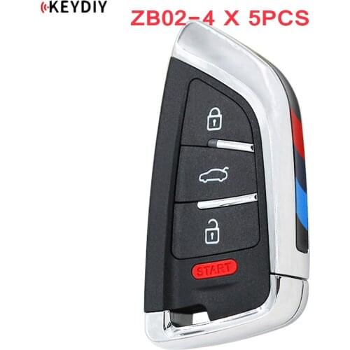 5PCS X KEYDIY Universal Smart Key ZB02-4 for KD-X2 KD900 Mini KD Car Key Remote Replacement Fit More than 2000 Models