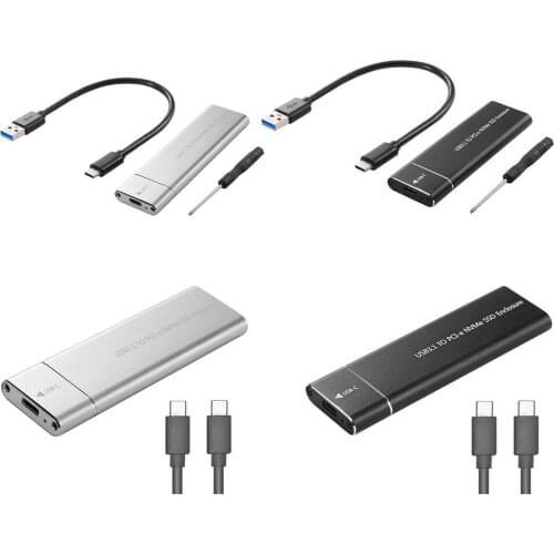 Type-C M.2 NVMe SSD Adapter External Case 10Gbps M-Key PCI-E USB 3.1 Mobile Box HD Enclosure Super Speed for Windows