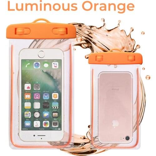 Waterproof Mobile Phone Bag Case Universal Luminous phone Outdoor sports hanging neck For iPhone Samsung waterproof phone case