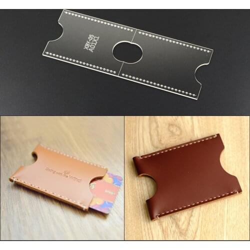 1set DIY small card holder leather craft Acrylic sewing template photo card bit 9*6.5*1cm