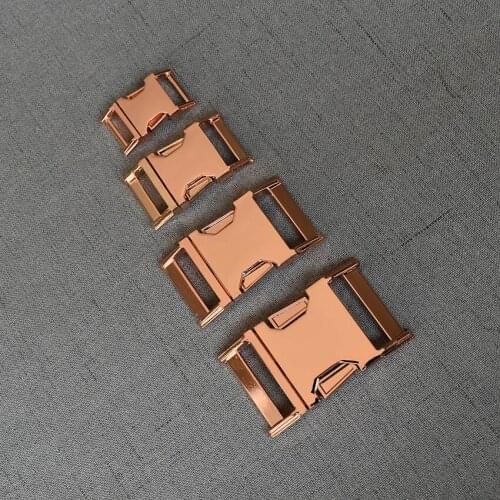 1 Pcs/Pack 15mm 20mm 25mm 32mm Rose Gold Metal Side Release Buckle Ring Belt Clasp Webbing Straps Clip Hook For Dog Pet Collar