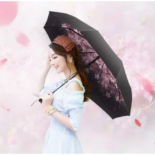 170378/Dual use umbrella/Business sunny umbrella/Princess Flowers Dome Parasol Sun/Rain Folding Umbrella prain women umbrella