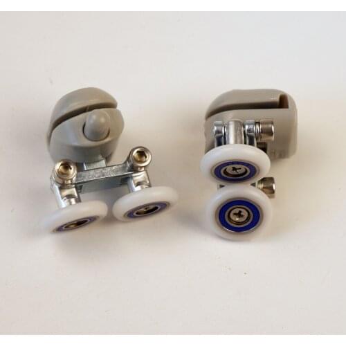 2pcs Nylon double-wheel shower room pulley shower room fittings shower room swing wheel bathroom door moving fittings
