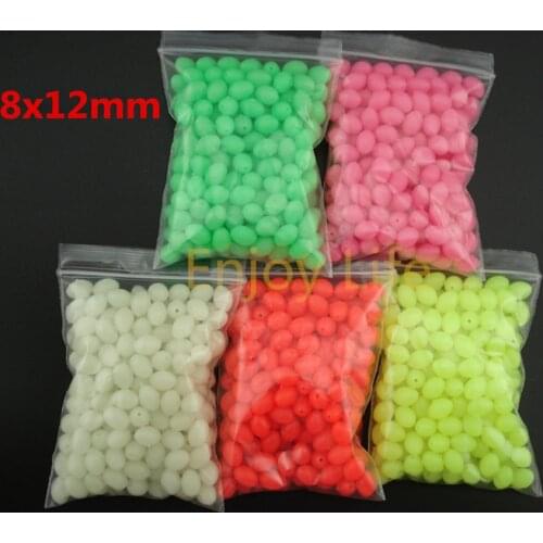 200Pcs* 8*12mm Fly Fishing Lure Olva Fishing Hard Plastic Beads Sea Fishing Sabiki Snapper Rig DIY Terminal Accessories