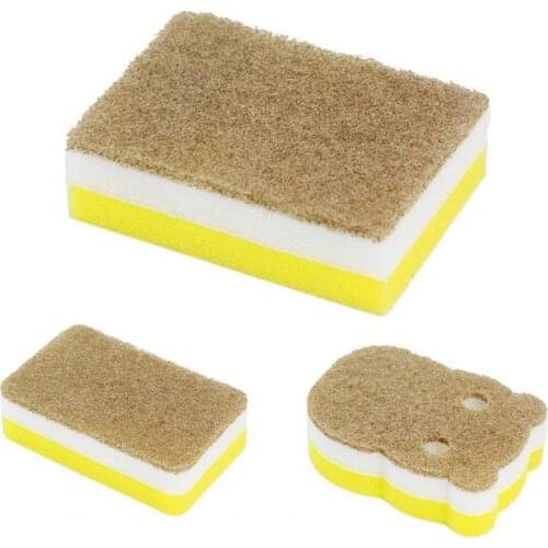60% Hot Sale 5Pcs/10Pcs Scouring Pad Eco-friendly Wear Resistant Sponge Pot Clean Scouring Cloth for Home
