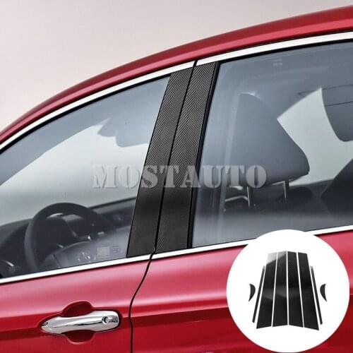 For Toyota Camry Carbon Fiber Window B Pillars Posts Trim Cover 2018-2019 8pcs Car Accessories Interior Car Decor Car Trim