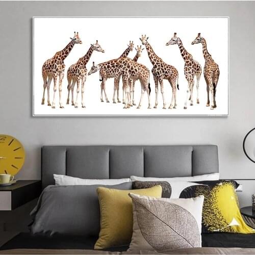African Wild Giraffes Canvas Art Posters And Prints Modern Animals Canvas Paintings On the Wall Art Pictures For Living Room