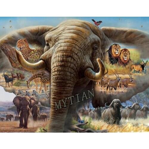 Full square/round 5D DIY diamond painting animal world Embroidery Pattern Elephant picture Cross stitch kit mosaic home decor