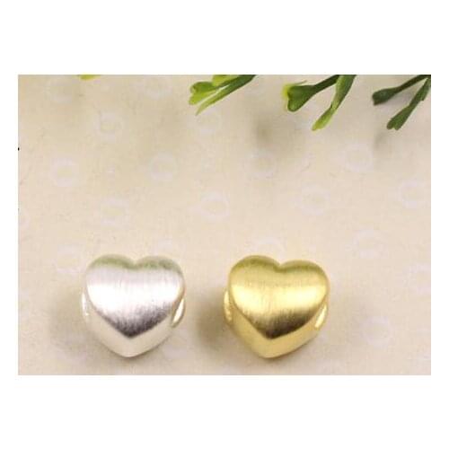 3D 100% 999 Silver Beads Pure Silver Heart-shape Beads Real Silver Heart-love Beads DIY Bracelet
