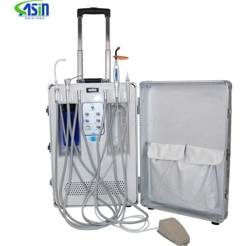DEASIN Design Portable Dental Unit with Built in Ultrasonic Scaler & Oiless Air Compressor Motor for Dental Hospital, Clinics
