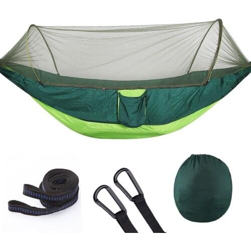 New Outdoor Camping Parachute Cloth Mosquito Net Hammock Ultra-light Portable Automatic Opening Anti-mosquito Widened Swing