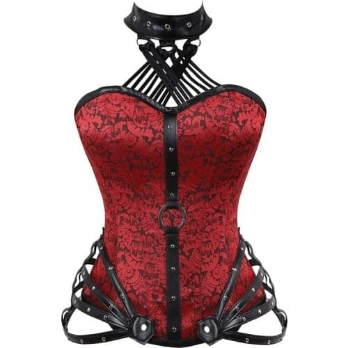 Steampunk Corsets and Bustiers Slimming Gothic Corsage Corselet Sexy Halter Corset Steel Boning Corsets Tops Lingerie Plus Size