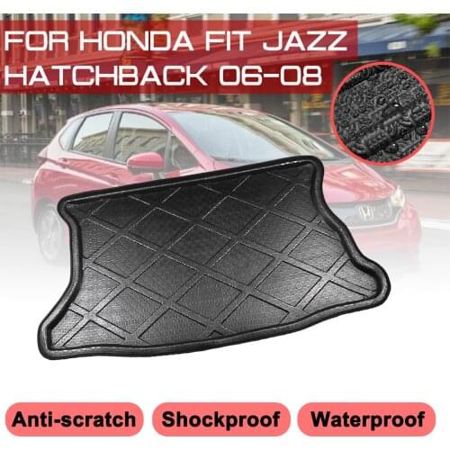 Floor Mats Car Rear Trunk Boot Mat Waterproof Carpet For Honda FIT JAZZ Hatchback 2006 2007 2008 Anti Mud Tray Cargo Liner
