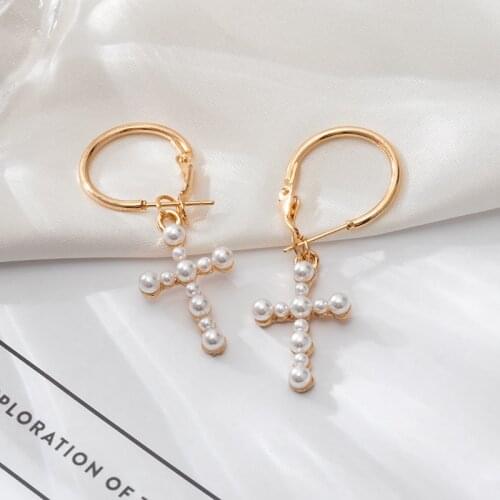 Cross Drop Statement Earrings For Women Men New Fashion Vintage Goth Chain 2021 Trend Pendant Unusual Earings Party Punk Jewelry